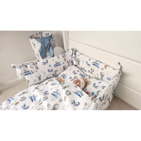 Baby Shop 3 részes ágynemű garnitúra - Kék repülőgép 