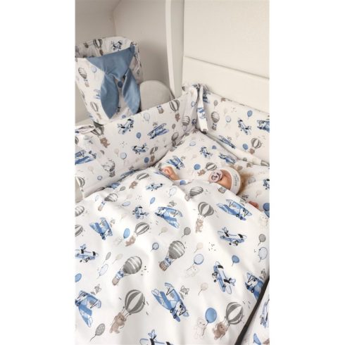 Baby Shop 3 részes ágynemű garnitúra - Kék repülőgép 