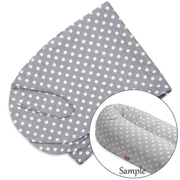   Scamp Formázható univerzális szoptatós párna pamut huzat - Grey White Dots