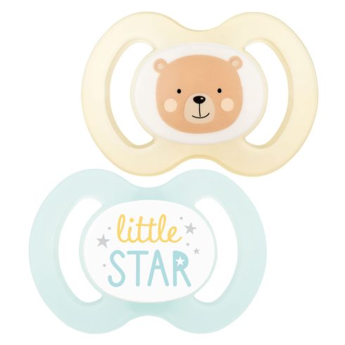 Baby-Nova nyugtató szilikon cumi szimmetrikus 6-18 hó 2db/csom. - Maci/little star