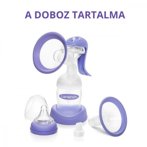 Lansinoh 2 fázisú kézi mellszívó + 160 ml cumisüveg szettben
