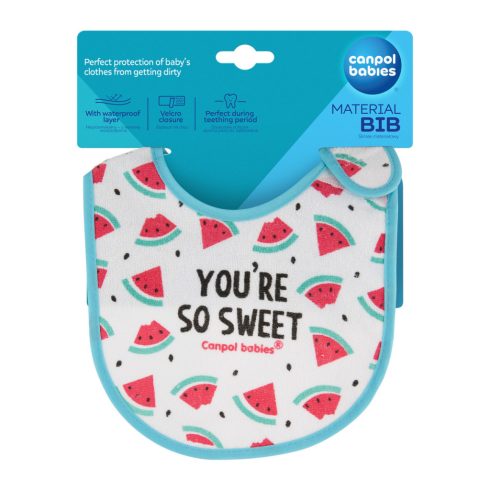 Canpol Frottír előke tépőzáras - dinnye