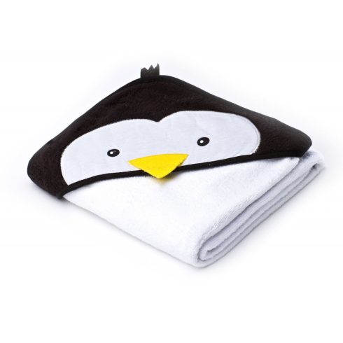 Kapucnis fürdőlepedő 100*100 cm - fehér pingvin