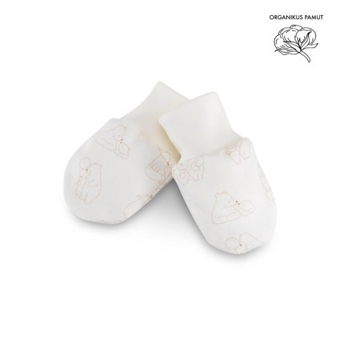 Kenguru Gold Organikus pamut kesztyű (50-56) - Ekrü - állatmintás