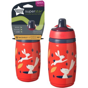   Tommee Tippee Superstar Insulated Sportee Bottle sportkupakos hőtartó pohár 266 ml 12m+ - Piros