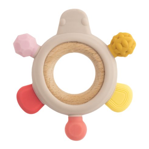 Baby-Nova szilikon és fa rágóka 3hó+ (lányos)