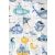 Mintás textil pelenka 1db-os - Tengeralattjáró kék-sárga
