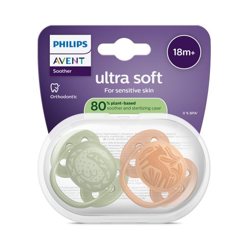 Philips AVENT SCF093/06 Játszócumi Ultrasoft Premium neutral 18+hó mintás 2 db