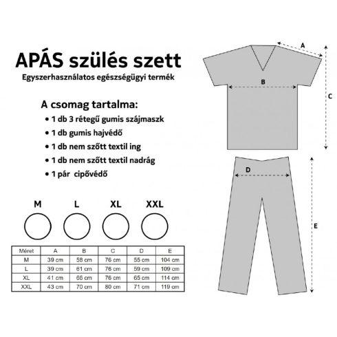 Apás szülés szett - XXL méret
