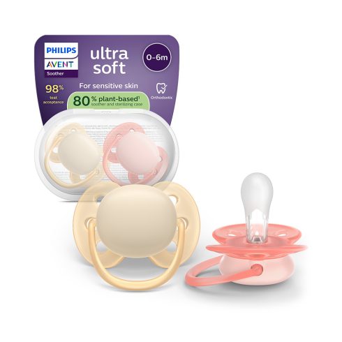 Philips AVENT SCF091/38 Játszócumi Ultrasoft Premium 0-6hó lányos 2 db