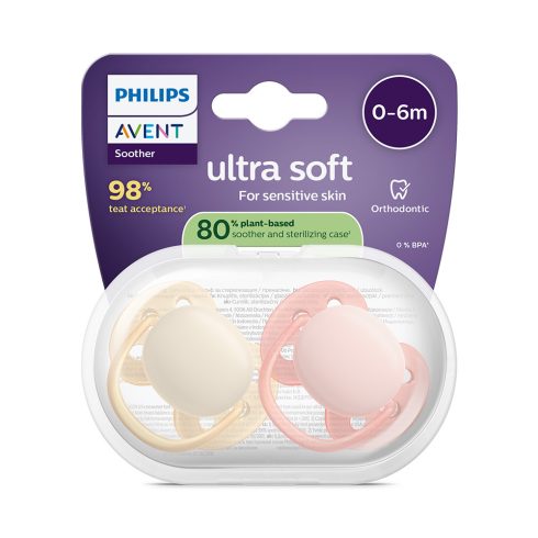 Philips AVENT SCF091/38 Játszócumi Ultrasoft Premium 0-6hó lányos 2 db