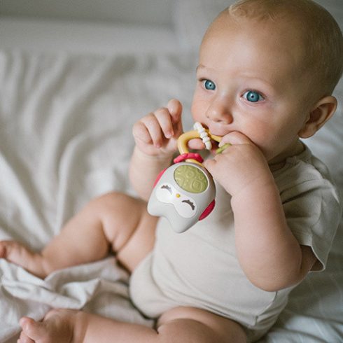 BabyOno csörgő rágóka fogzáshoz 3hó+ bagoly (1588)