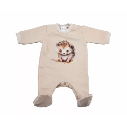 Belül bolyhos hosszú ujjú rugdalózó Süni mintával (62)