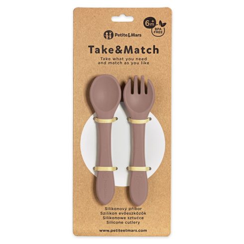P&M Szilikon evőeszközök TAKE&MATCH Velvet Latte 6m+