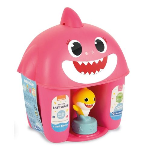 Clementoni Baby Shark építőkocka szett figurával - pink