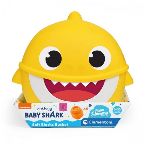 Clementoni - Baby Shark építőkocka tárolóban