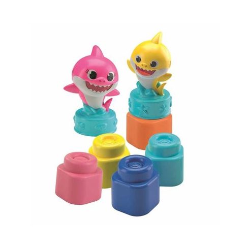 Clementoni - Clemmy Baby Shark puha építőkocka készlet 22db-os