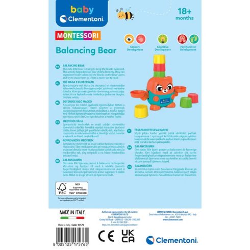 Clementoni Montessori Egyensúlyozó maci 