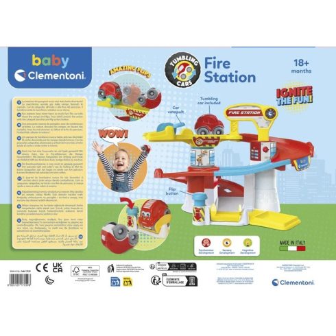 Clementoni Tűzoltóság játékszett bukdácsoló autóval 18+ hó