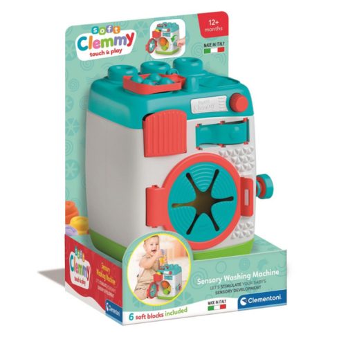 Clementoni Szenzoros mosógép puha építőkockákkal 12+hó