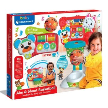   Clementoni Interaktív kosárlabda palánk puha labdával 18hó+