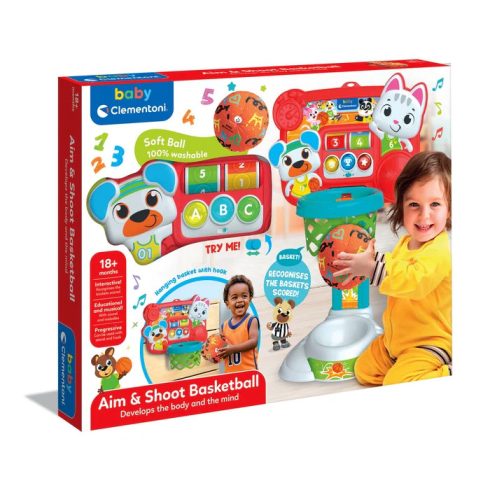 Clementoni Interaktív kosárlabda palánk puha labdával 18hó+