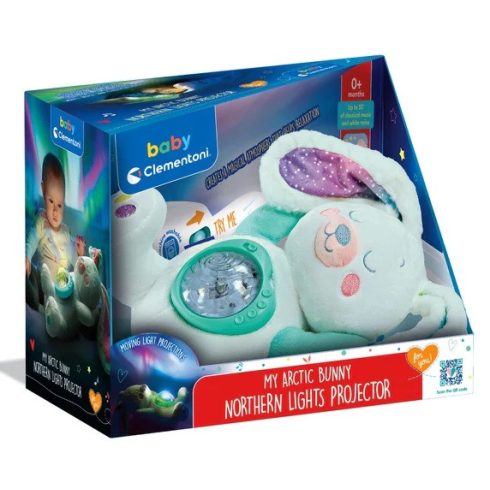 Clementoni Plüss nyuszi északi fény projektor 0+hó