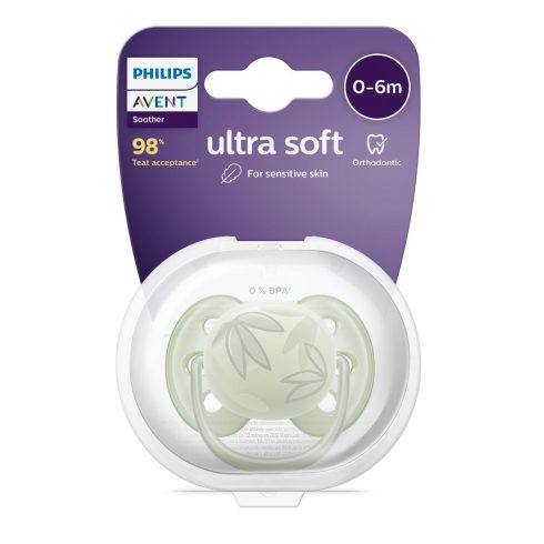 Philips AVENT SCF092/02 Ultrasoft Premium játszócumi 0-6hó zöld, 1 db