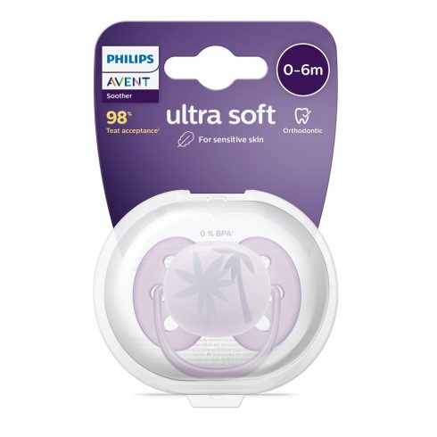 Philips AVENT SCF092/03 Ultrasoft Premium játszócumi 0-6hó lila, 1 db