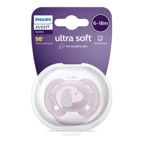 Philips AVENT SCF092/05 Ultrasoft Premium játszócumi 6-18 hó lila, 1 db