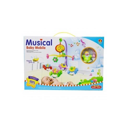 Műanyag zenélő kiságy forgó - Bohócos