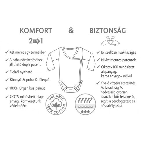 Kenguru Gold Hosszújju Átlapolt pamut kombidressz (56-62) - Rózsaszín 