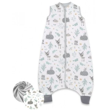   Baby Shop tipegő hálózsák 2,5 TOG (98-110) - szürke/menta erdei barátok