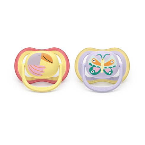 Avent SCF087/04 Ultra air 0-6 hó játszócumi - lila/sárga mintás