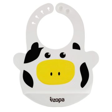 Zopa szilikon előke zsebbel - Cow