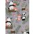 1db-os mintás textil pelenka - szürke alapon panda és róka 