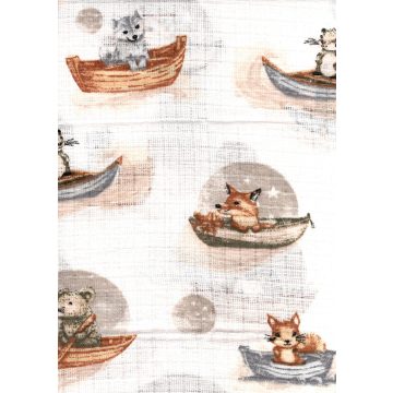 Mintás textil pelenka 1db-os - kis állatok a csónakba