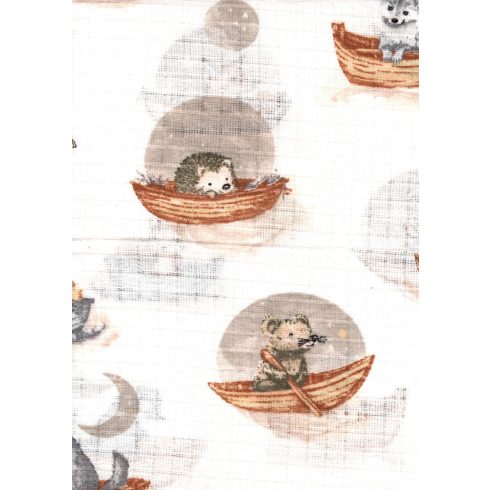 Mintás textil pelenka 1db-os - kis állatok a csónakba