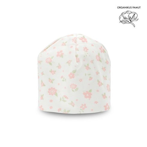 Kenguru Gold Dupla-pamut csecsemő sapka (50-56) - Ekrü virág mintás