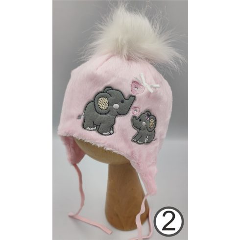Marika téli sapka pamuttal bélelve (46) - "ELEFÁNT" rózsaszín