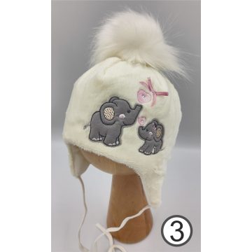   Marika téli sapka pamuttal bélelve (42) - "ELEFÁNT" ekrü 