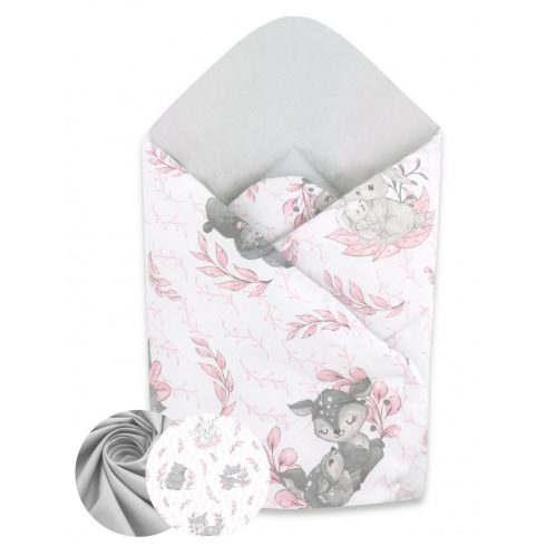 Baby Shop pólyatakaró 75x75cm - Lulu szürke/rózsaszín
