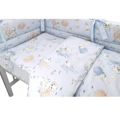 Baby Shop 5 részes babaágynemű - kék fóka