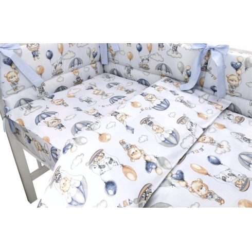 Baby Shop 5 részes babaágynemű - kék lufis állatok