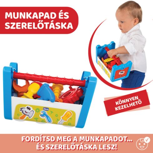 Chicco 2in1 szerelőpad és szerszámok 14 db-os12hó+
