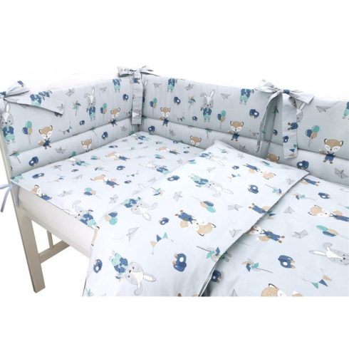 Baby Shop 3 részes ágynemű garnitúra - kék róka és nyuszi