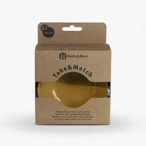 PETITE&MARS Szilikon tál tapadókoronggal TAKE&MATCH  Intense Ochre 6m+
