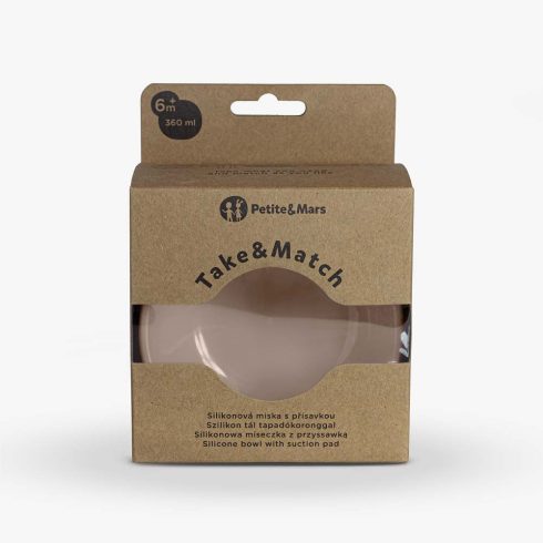 PETITE&MARS Szilikon tál tapadókoronggal TAKE&MATCH Desert Sand 6m+