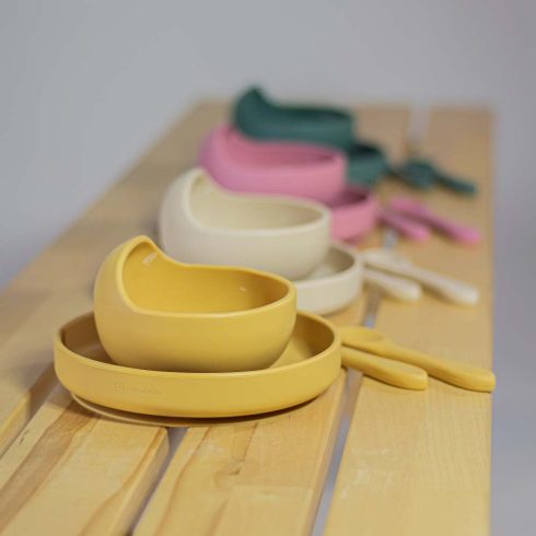 PETITE&MARS Szilikon tányér tapadókoronggal TAKE&MATCH Dusty Rose 6m+