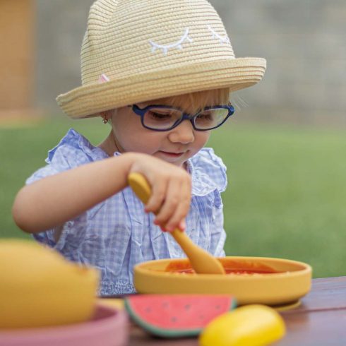 PETITE&MARS Szilikon tányér tapadókoronggal TAKE&MATCH Intense Ochre 6m+